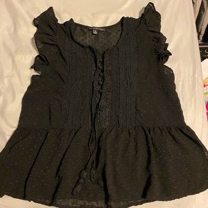 Sheer black blouse